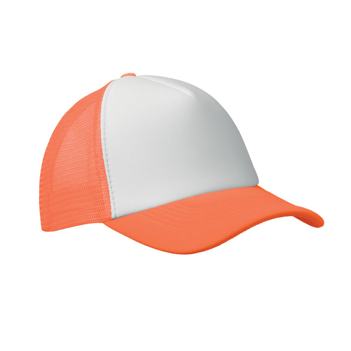 Casquette personnalisable 5 pans Bubble orange fluo